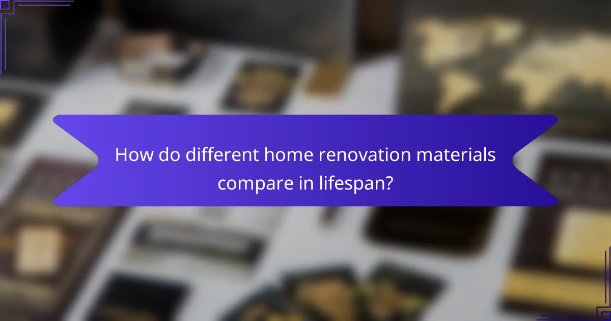 How do different home renovation materials compare in lifespan?