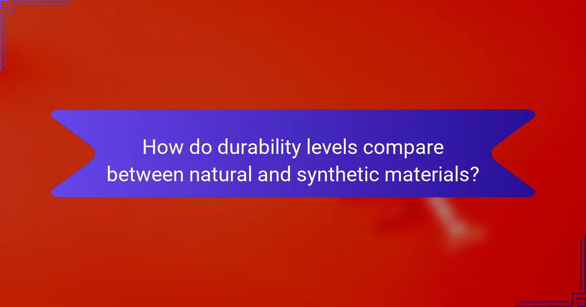 How do durability levels compare between natural and synthetic materials?