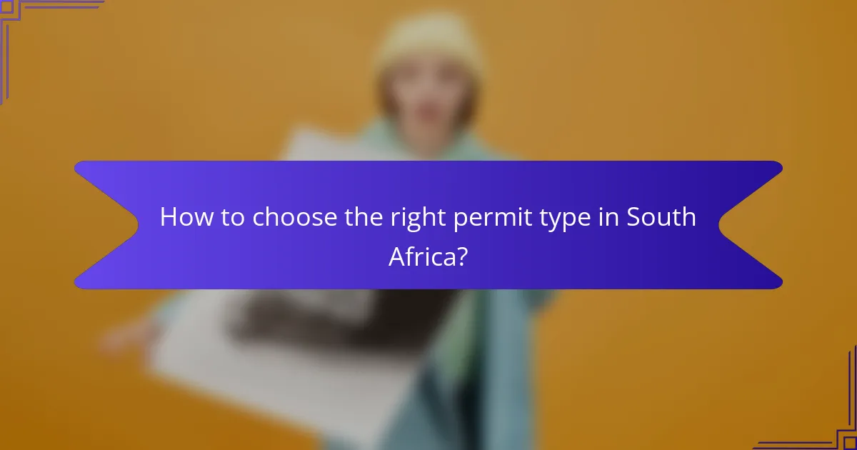 How to choose the right permit type in South Africa?