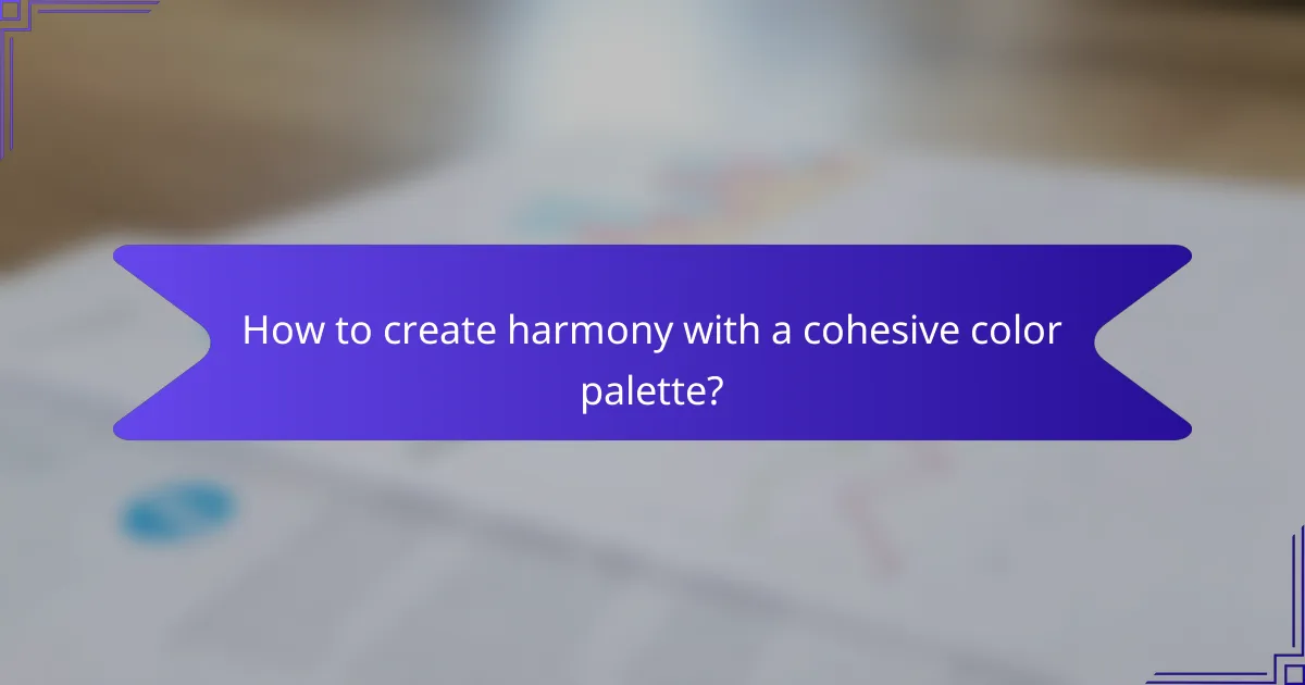 How to create harmony with a cohesive color palette?