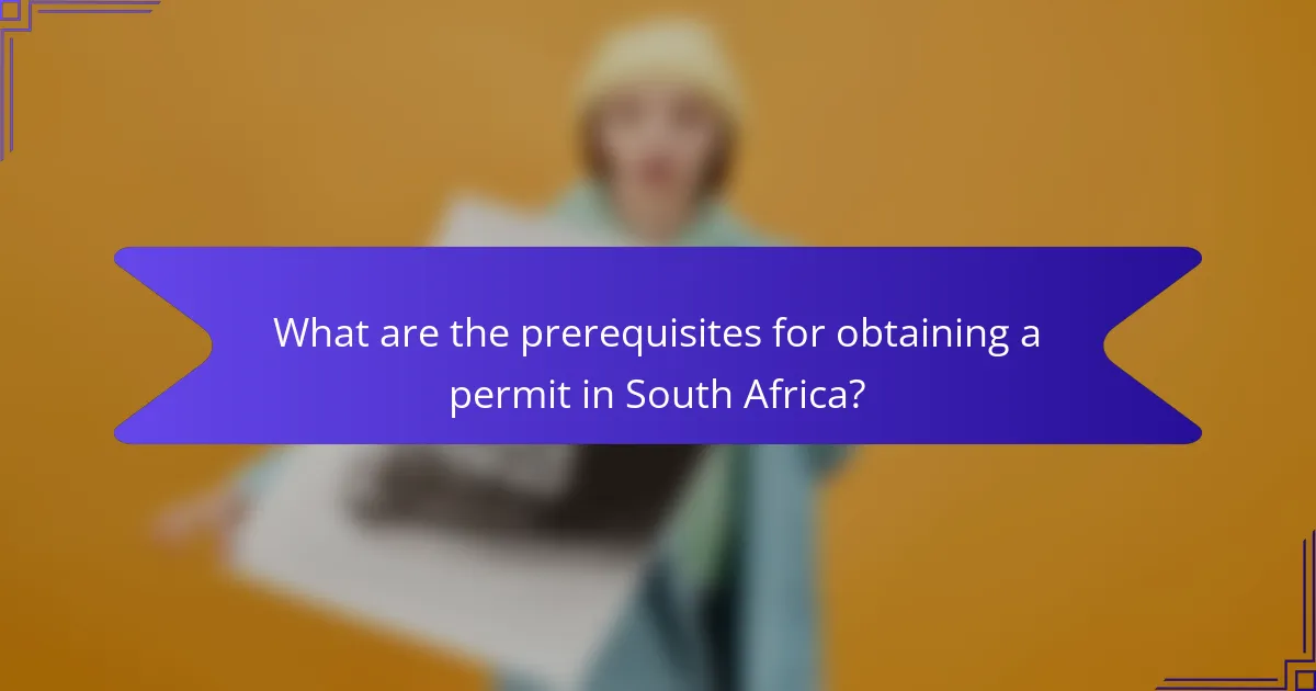What are the prerequisites for obtaining a permit in South Africa?