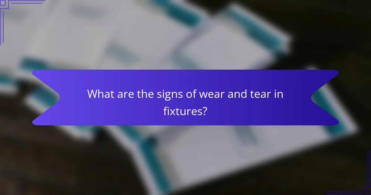 What are the signs of wear and tear in fixtures?